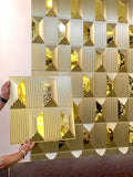 Planetarrium Hub 14 Stone - 3D PVC Panel Stone (Mirror)-(Size 50,50cm) - Wallpaper - Champagne Gold Mirror